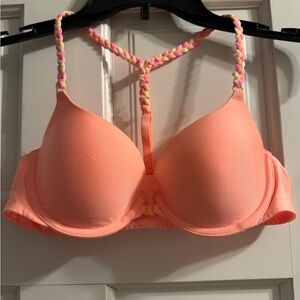 Victoria's Secret Coral Bra with Braided Straps